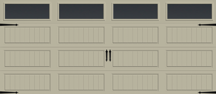 Insulated Double Garage Door - Carriage House Series 16 ft. x 7 ft. 12.9 R-Value (Multiple Colours)