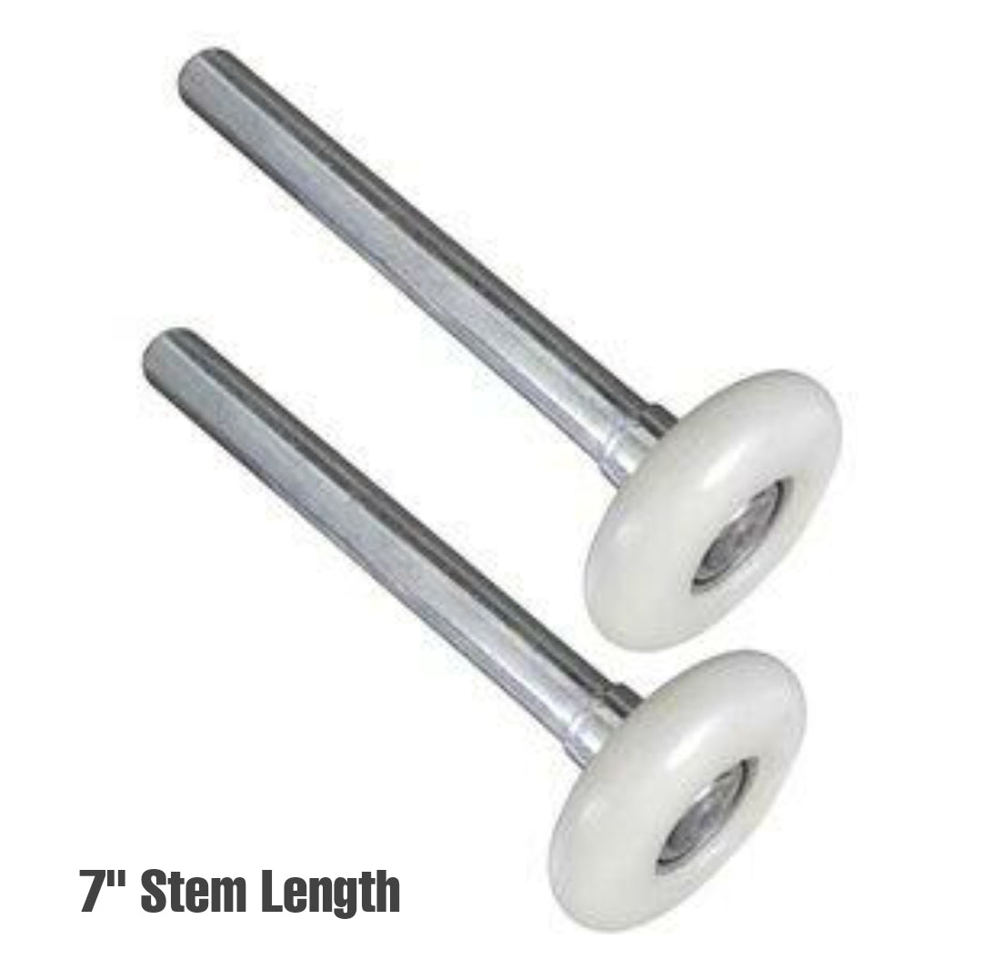 Garage Door Rollers (Standard Residential) Long Stem Nylon 2" Diameter 10-Ball Bearing (7" Stem) - 2 Pack